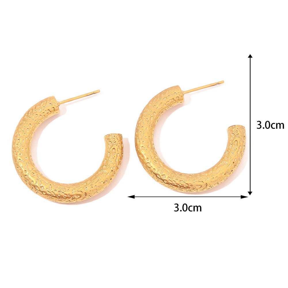 Erosion Textured Chunky Hoops - Earrings - ONNNIII