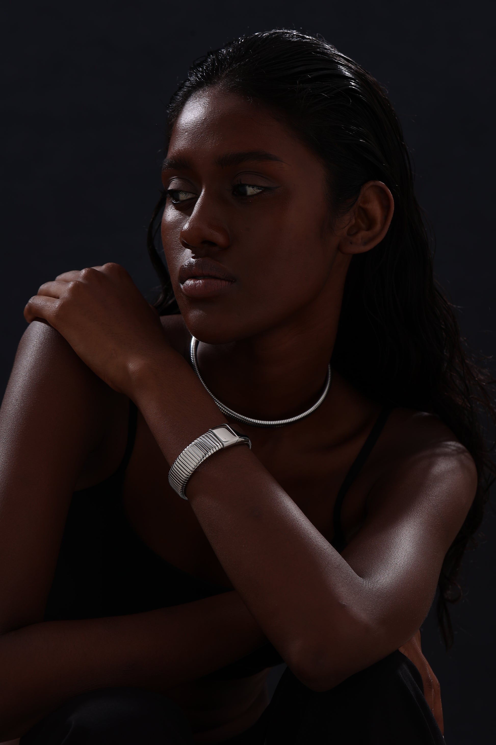 Snake Chain Choker Necklace - Unisex - Silver - Necklace - ONNNIII