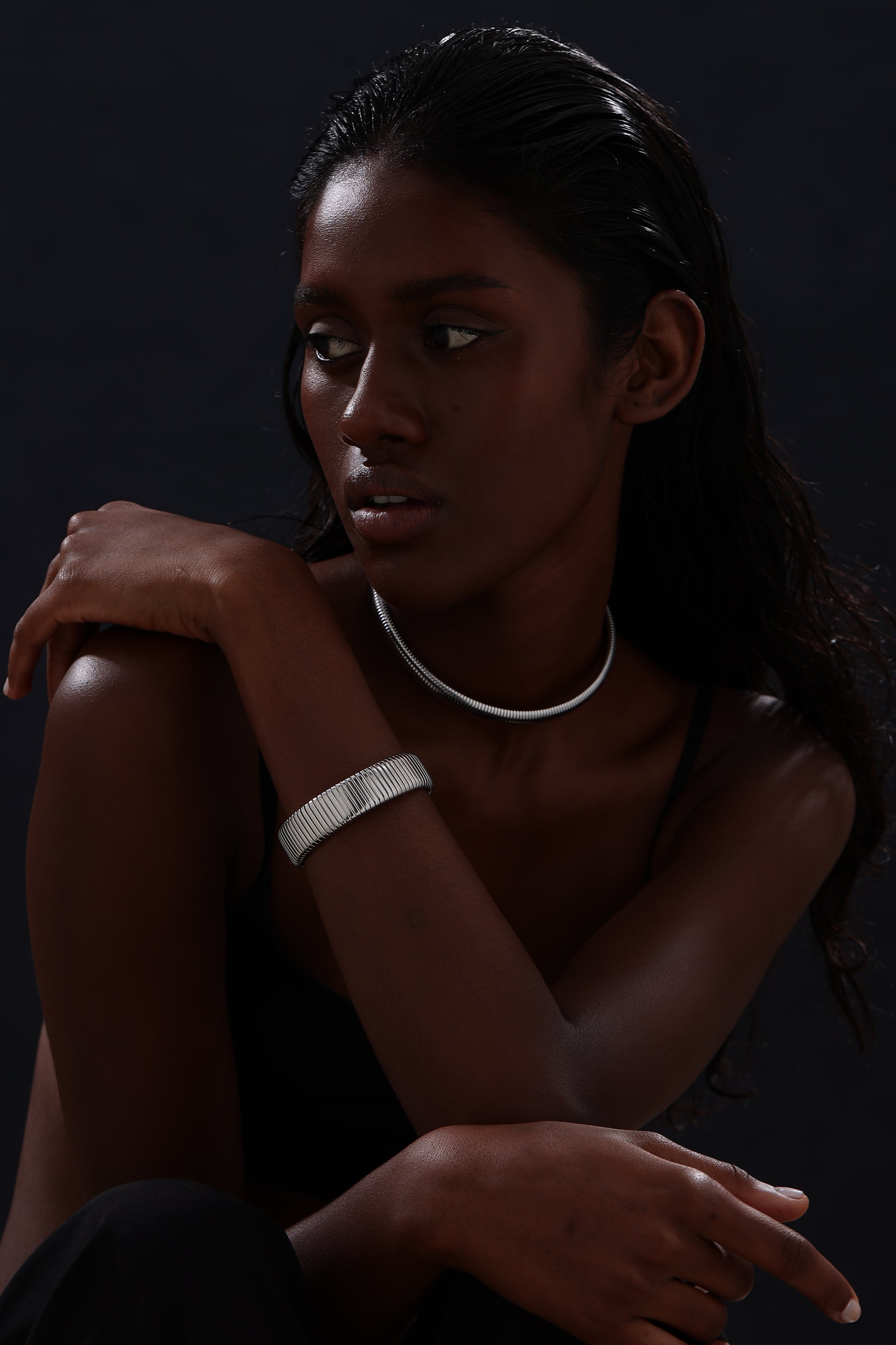Snake Chain Choker Necklace - Unisex - Silver - Necklace - ONNNIII