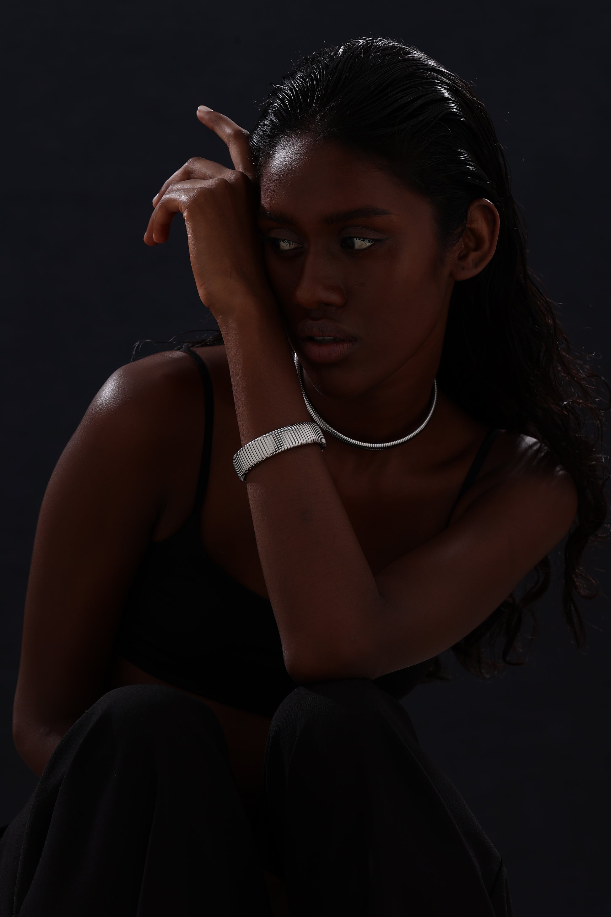 Snake Chain Choker Necklace - Unisex - Silver - Necklace - ONNNIII