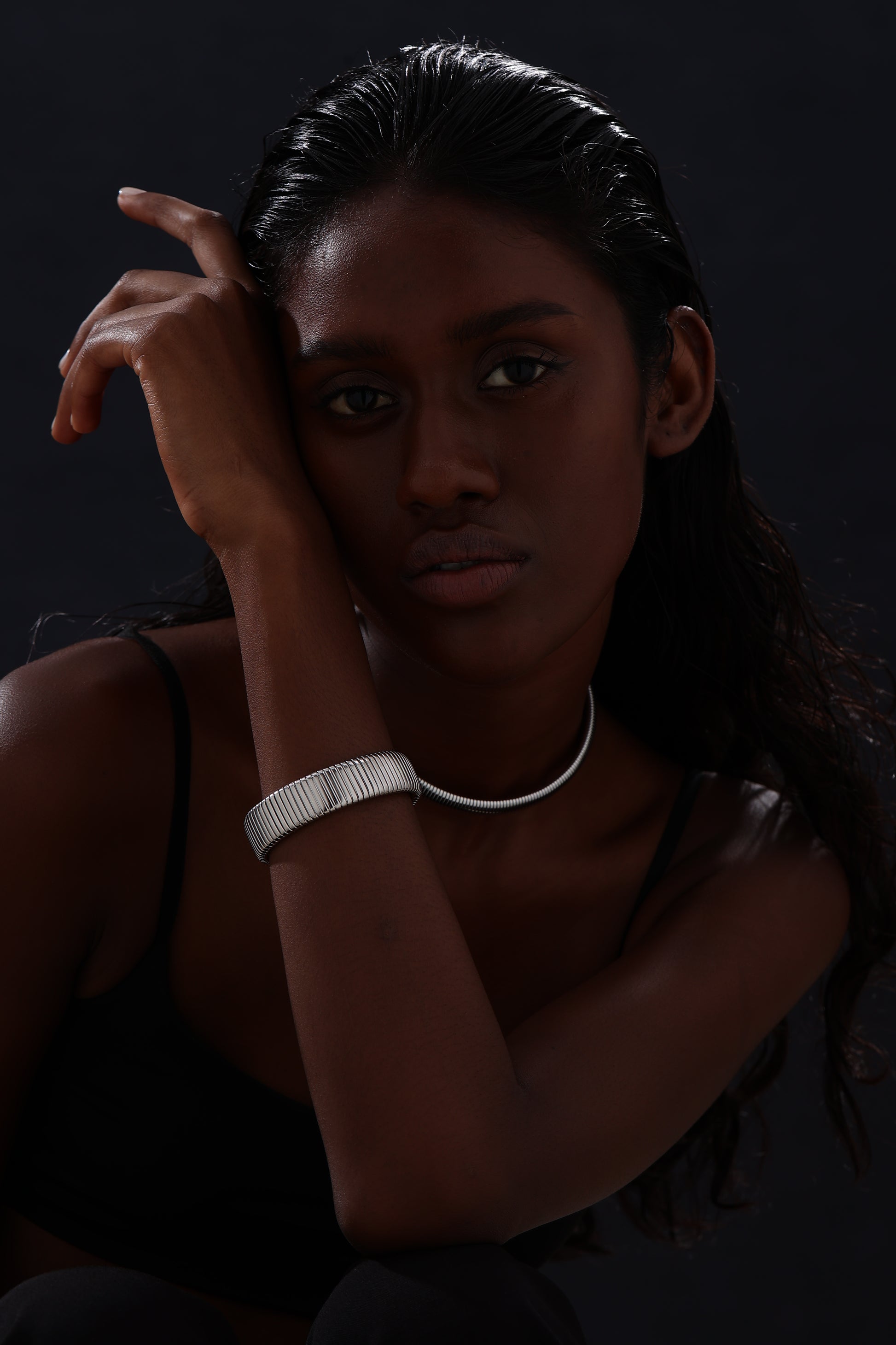 Snake Chain Choker Necklace - Unisex - Silver - Necklace - ONNNIII