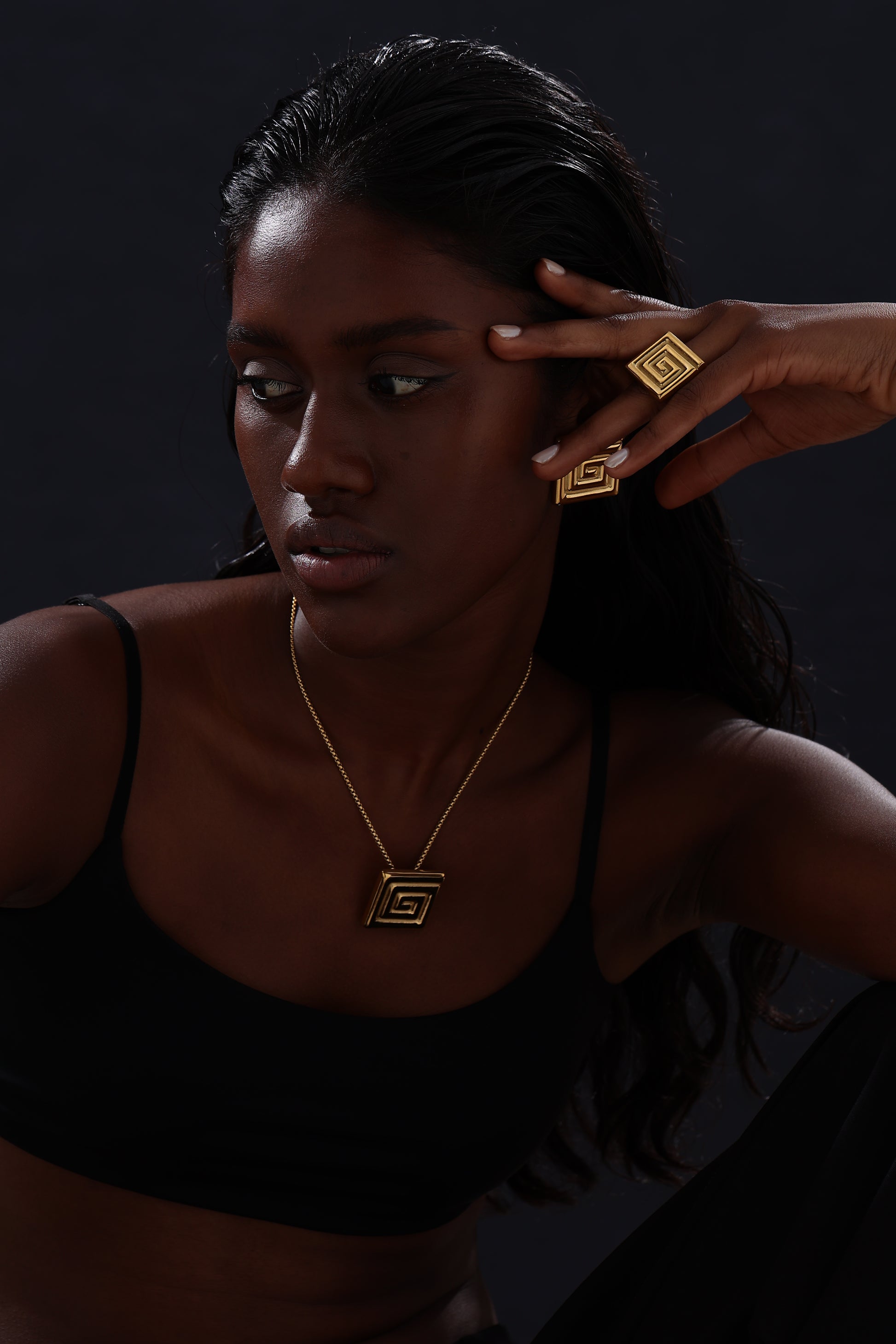 Textured Square Ring - Unisex - Ring - ONNNIII