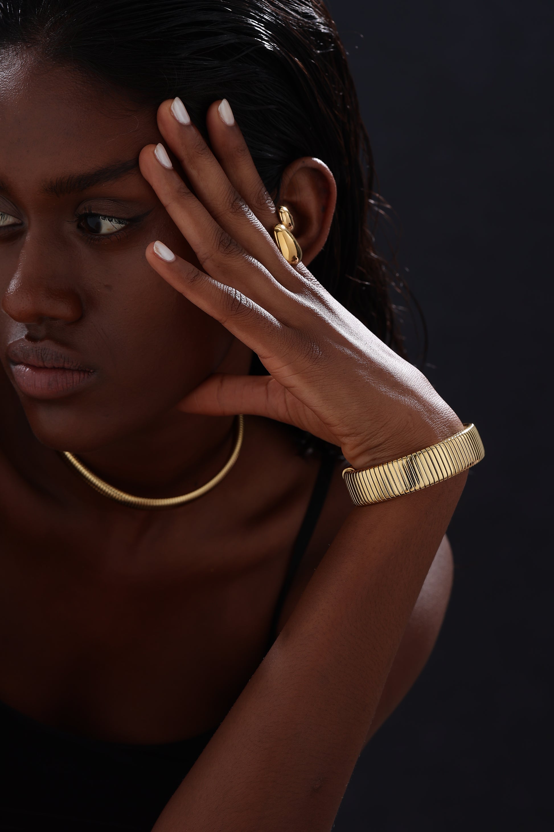 Snake Chain Choker Necklace - Unisex - Gold - Necklace - ONNNIII
