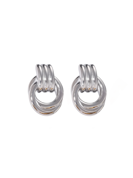 Knot Stud Earrings | Silver