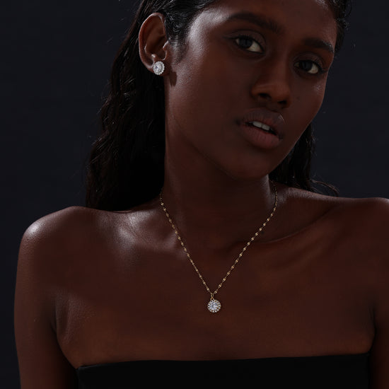 Halo Round Stud Earrings - Earrings - ONNNIII