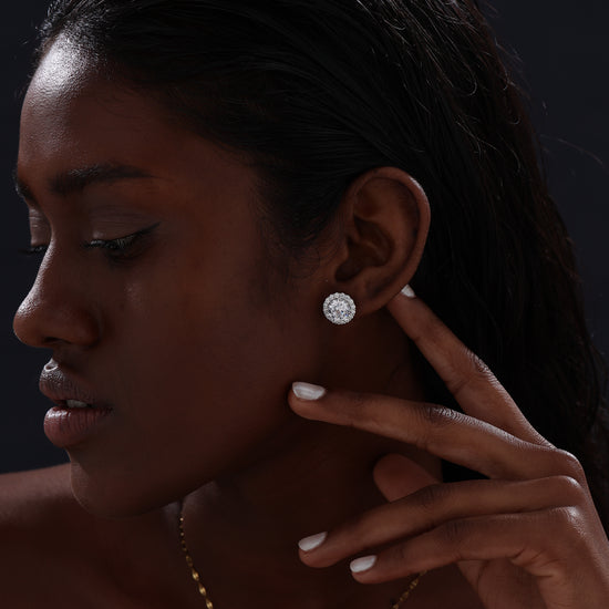 Halo Round Stud Earrings - Earrings - ONNNIII