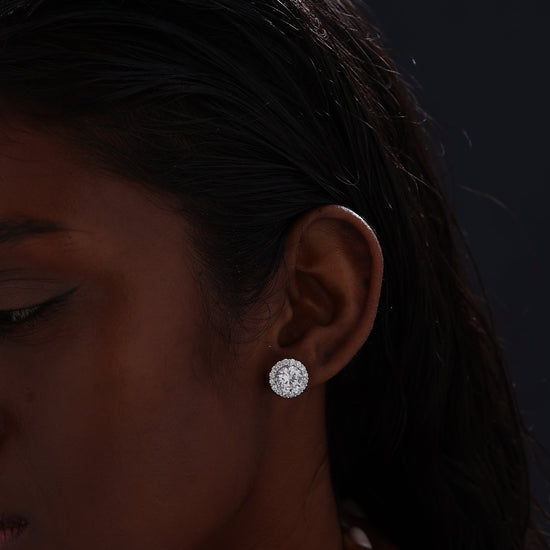 Halo Round Stud Earrings - Earrings - ONNNIII