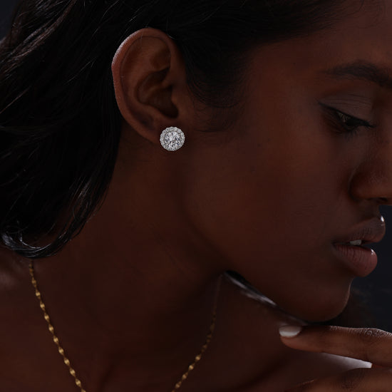 Halo Round Stud Earrings - Earrings - ONNNIII