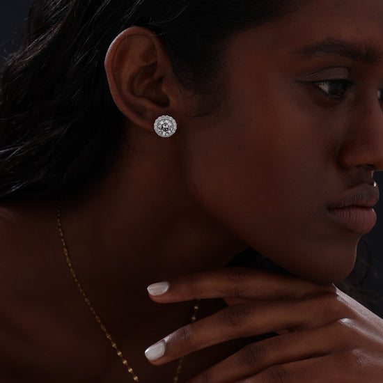 Halo Round Stud Earrings - Earrings - ONNNIII
