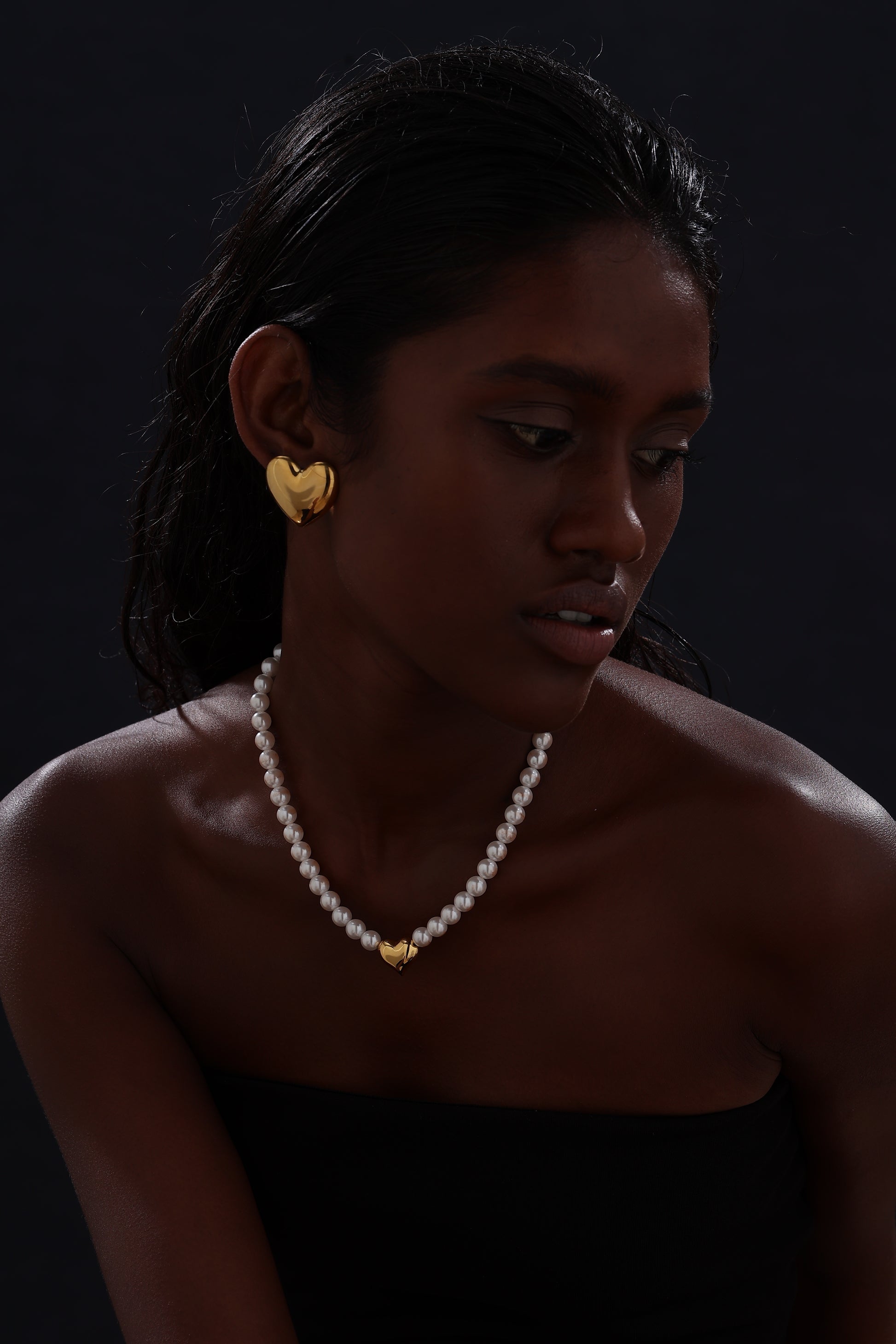 Heart Pendant Pearl Necklace - Necklace - ONNNIII