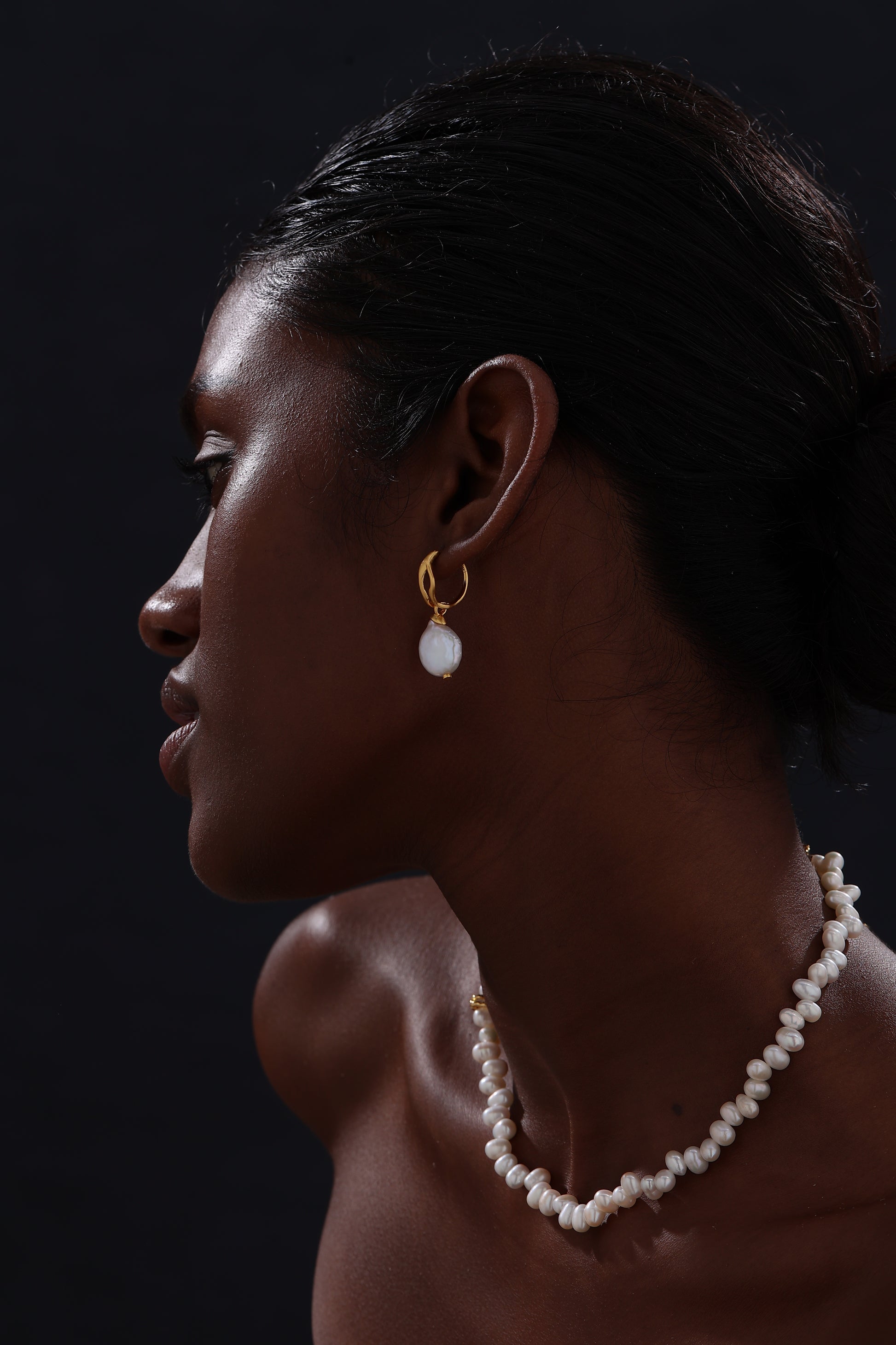Keshi Pearl Drop Earrings - 22K Gold Vermeil - Earrings - ONNNIII