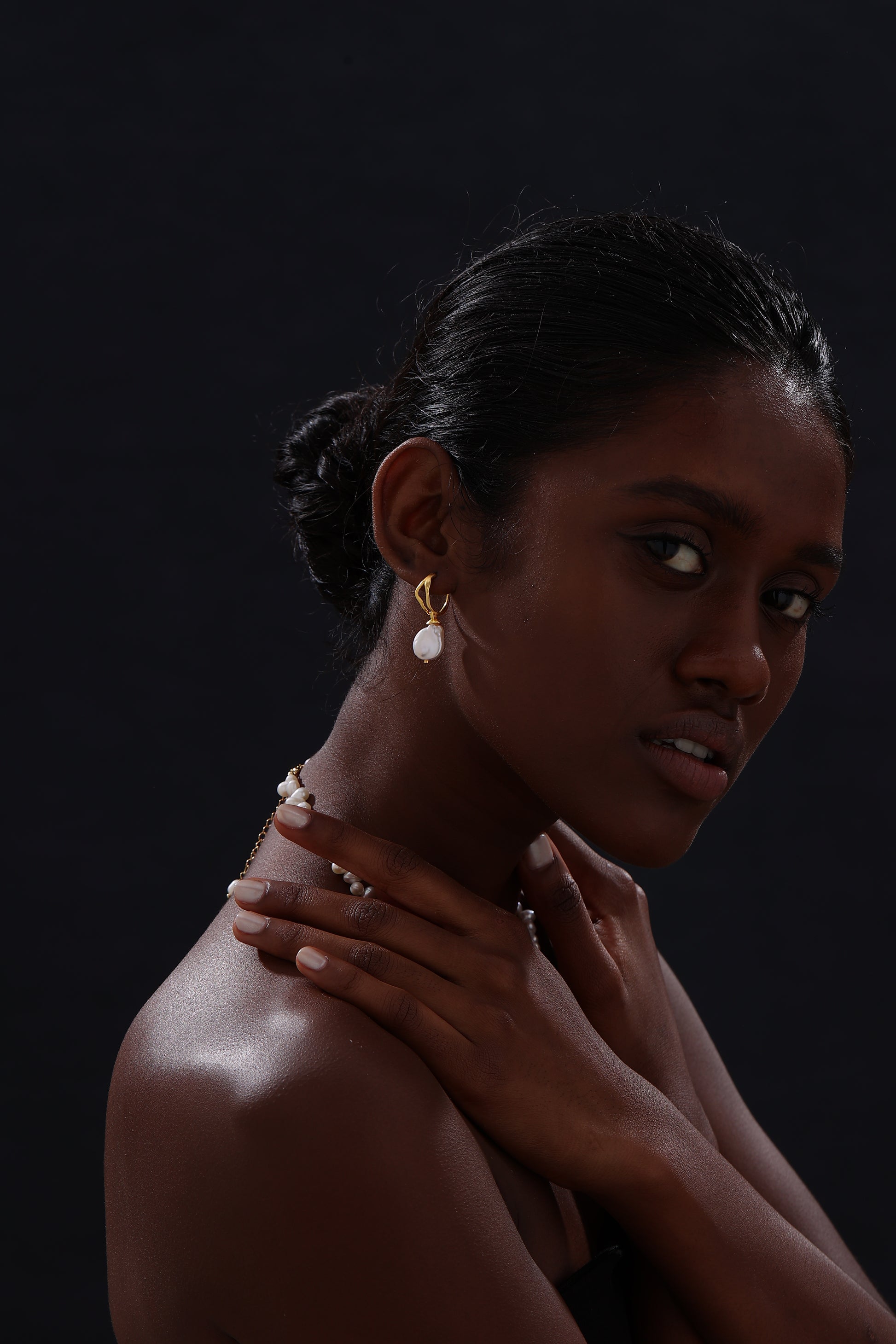 Keshi Pearl Drop Earrings - 22K Gold Vermeil - Earrings - ONNNIII