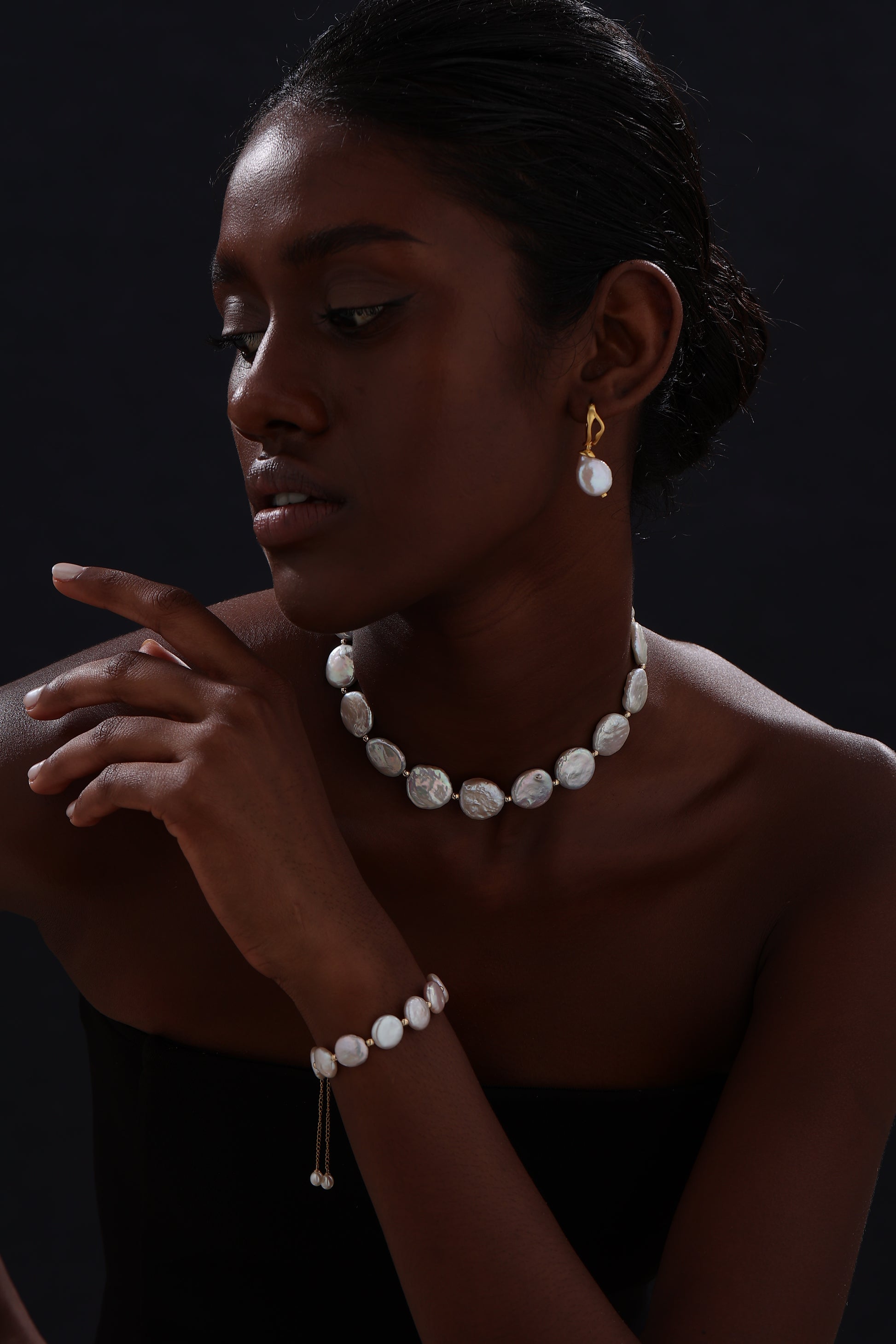 Keshi Pearl Drop Earrings - 22K Gold Vermeil - Earrings - ONNNIII