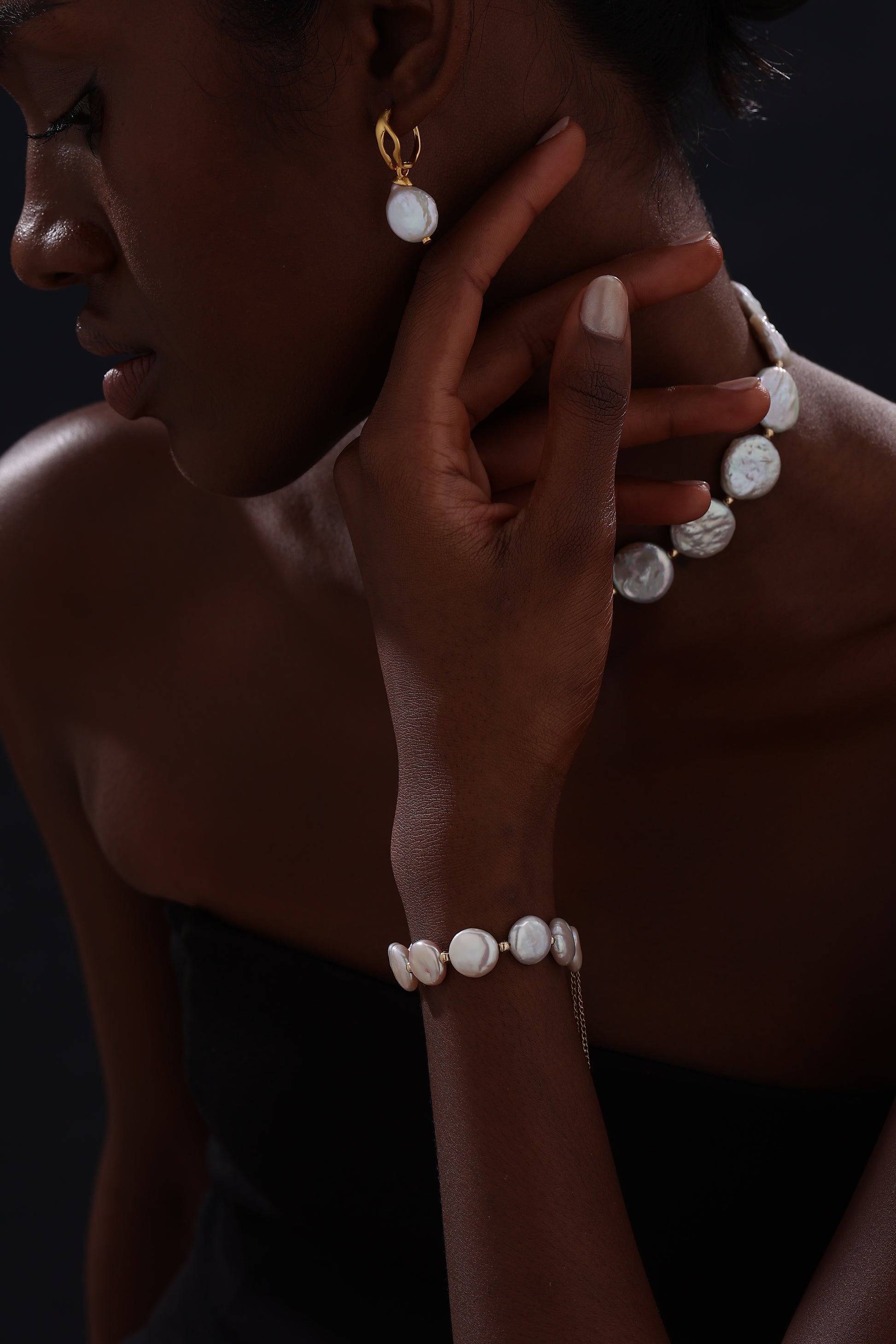 Keshi Pearl Drop Earrings - 22K Gold Vermeil - Earrings - ONNNIII