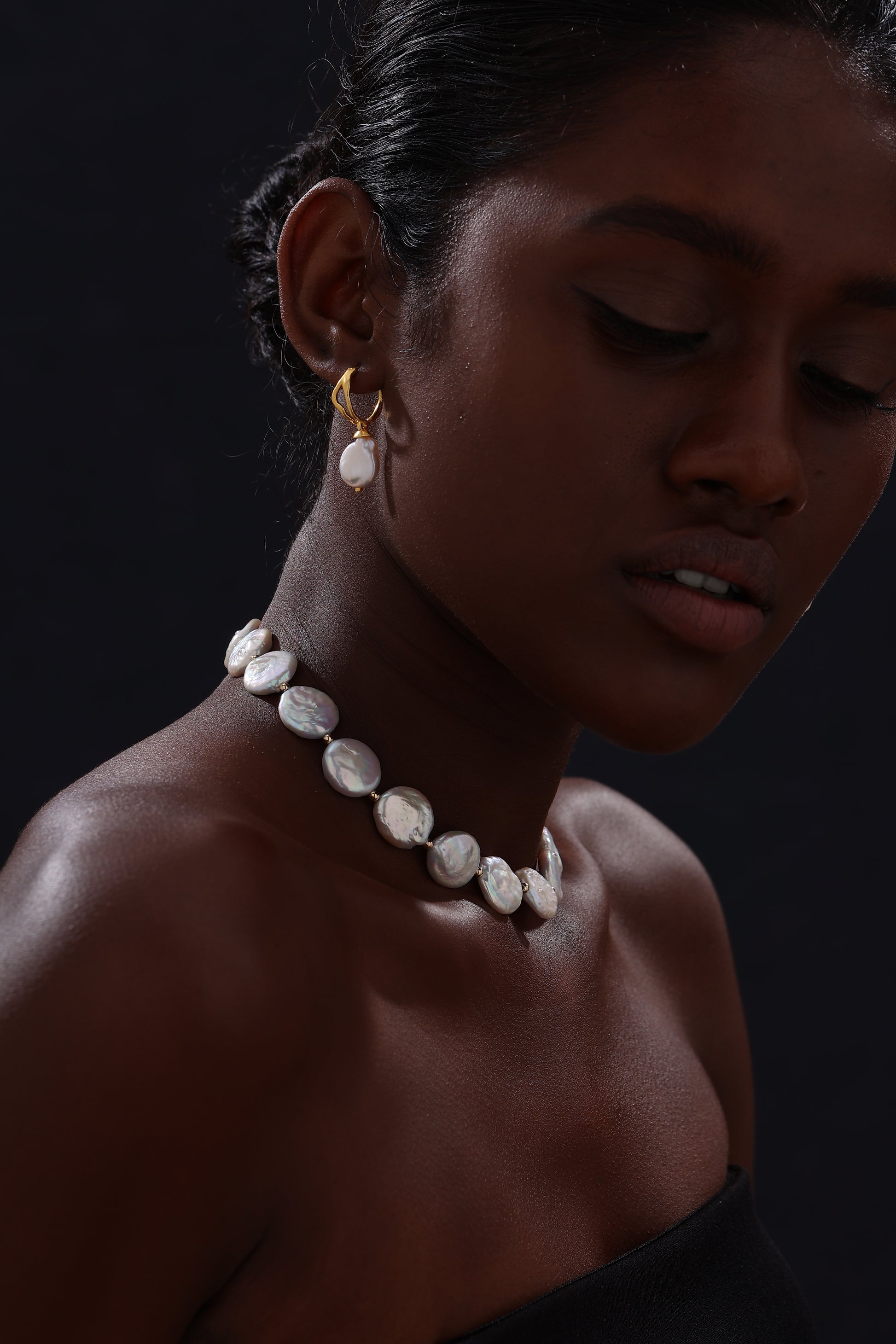 Keshi Pearl Drop Earrings - 22K Gold Vermeil - Earrings - ONNNIII