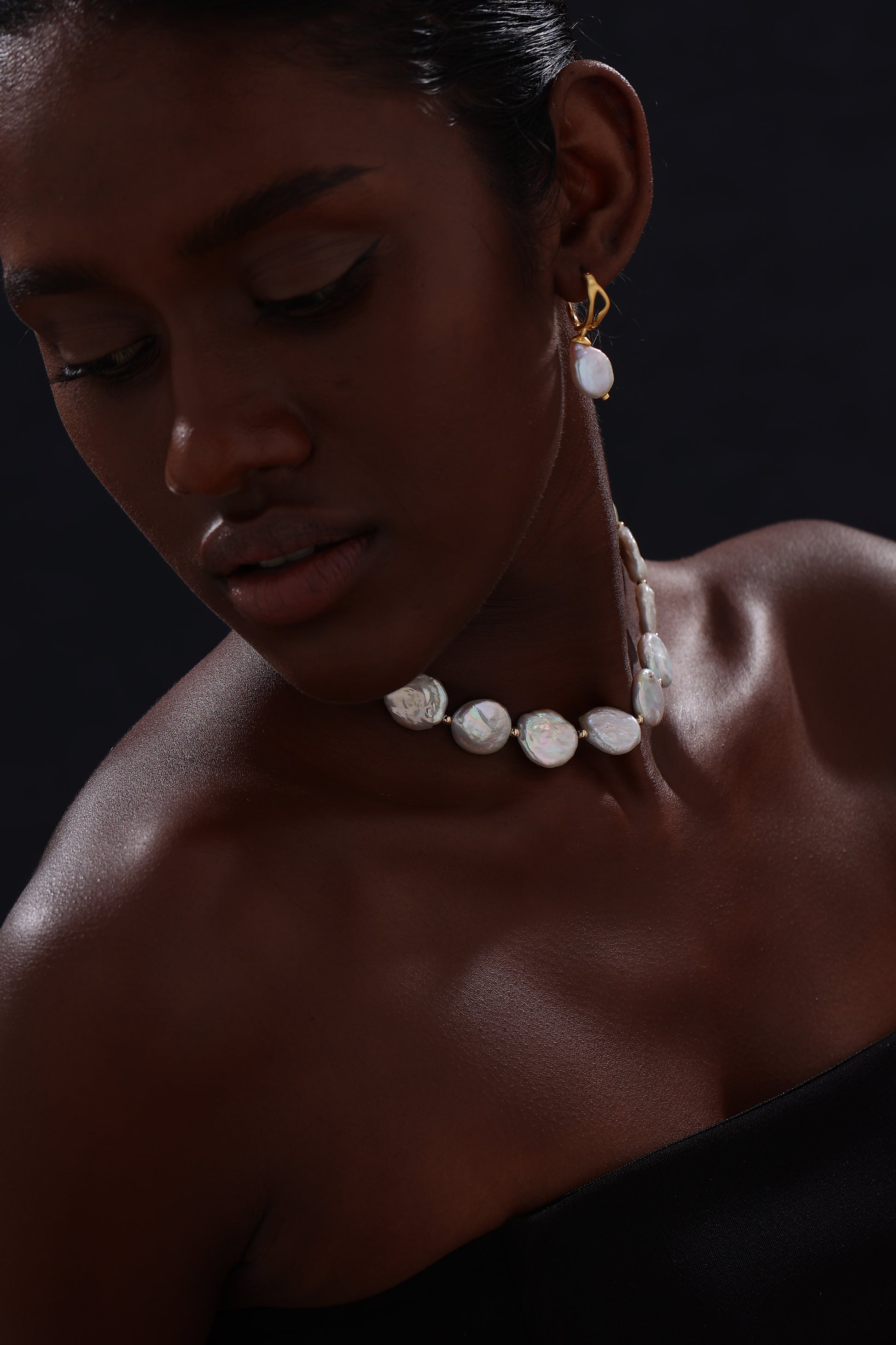 Keshi Pearl Drop Earrings - 22K Gold Vermeil - Earrings - ONNNIII