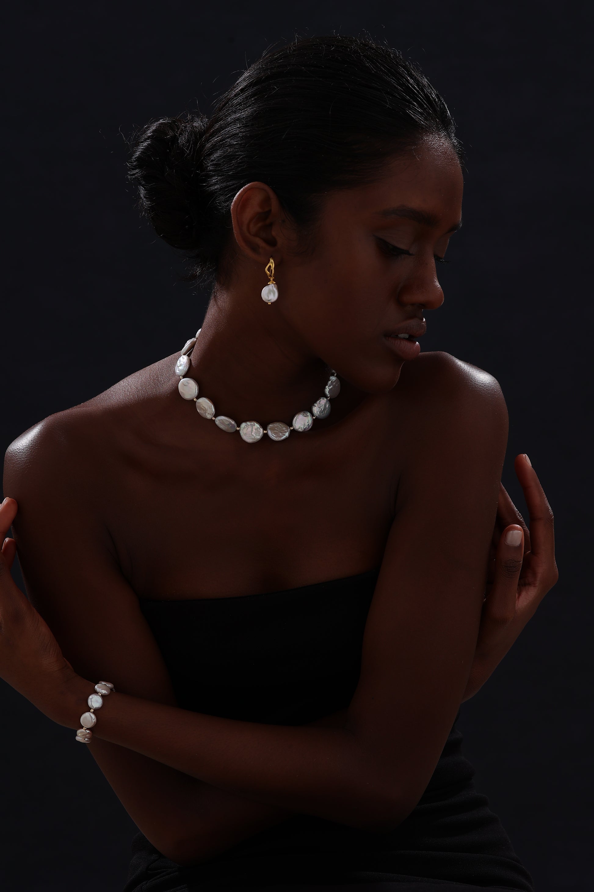 Keshi Pearl Drop Earrings - 22K Gold Vermeil - Earrings - ONNNIII