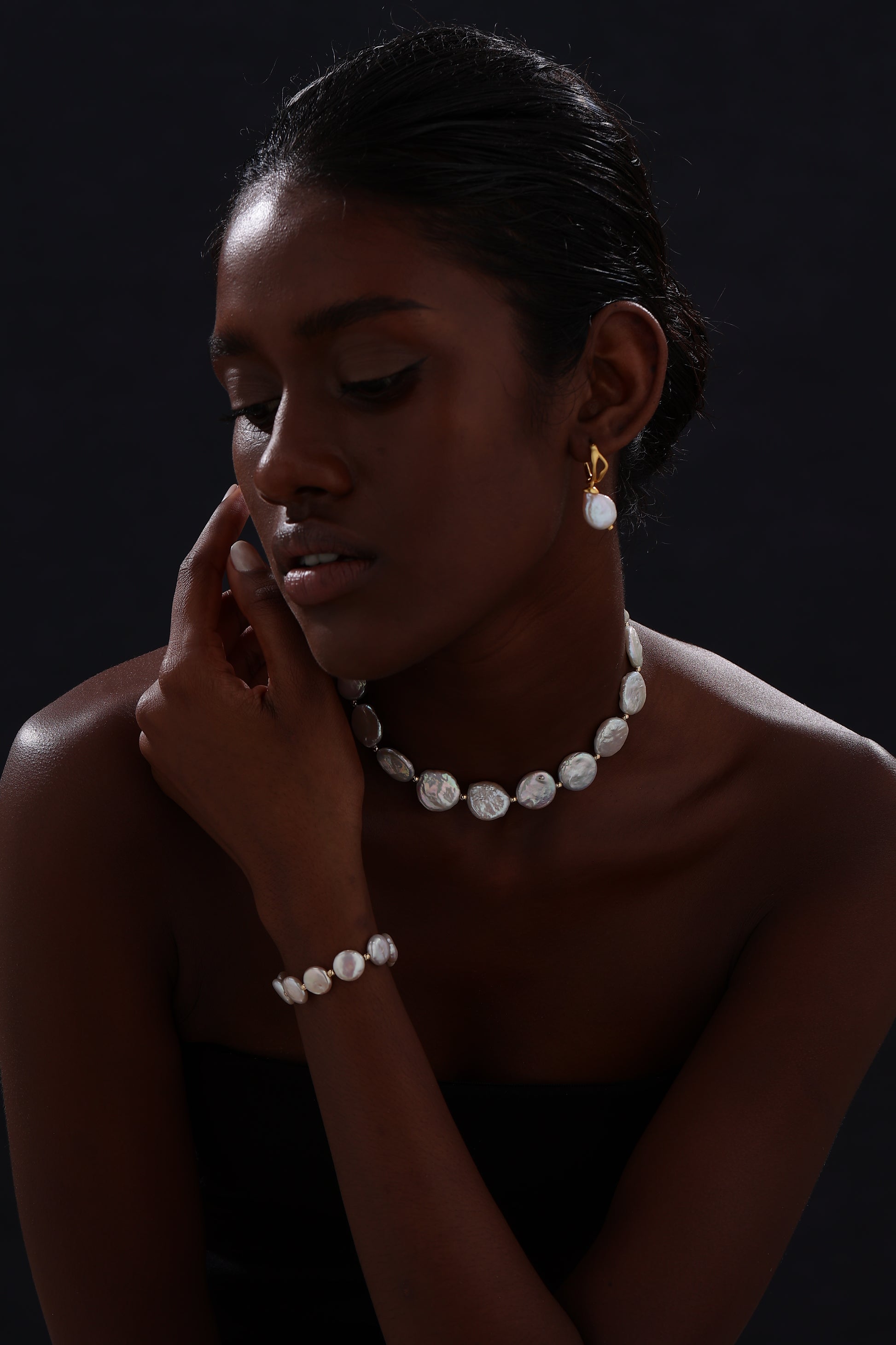 Keshi Pearl Drop Earrings - 22K Gold Vermeil - Earrings - ONNNIII