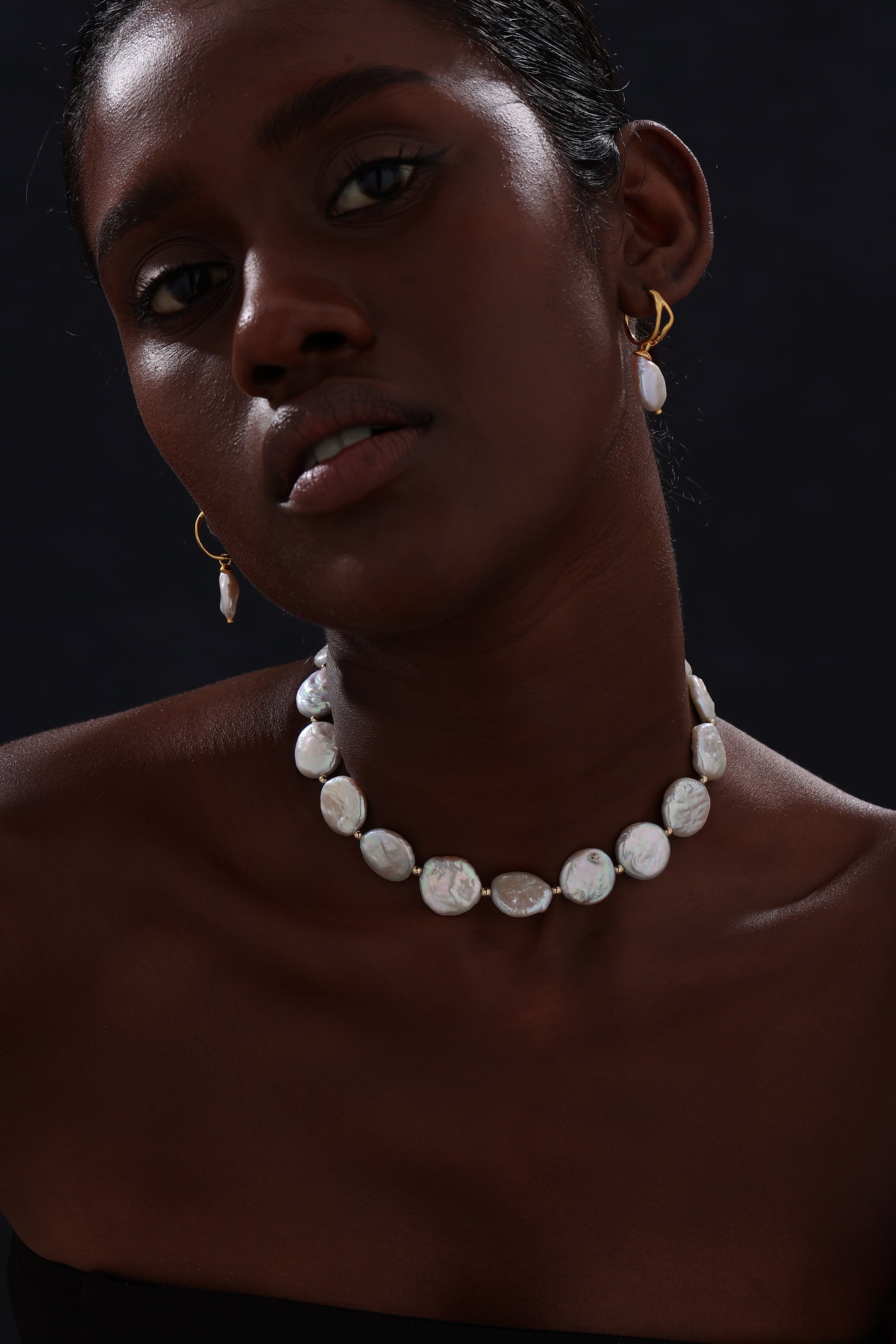 Keshi Pearl Drop Earrings - 22K Gold Vermeil - Earrings - ONNNIII
