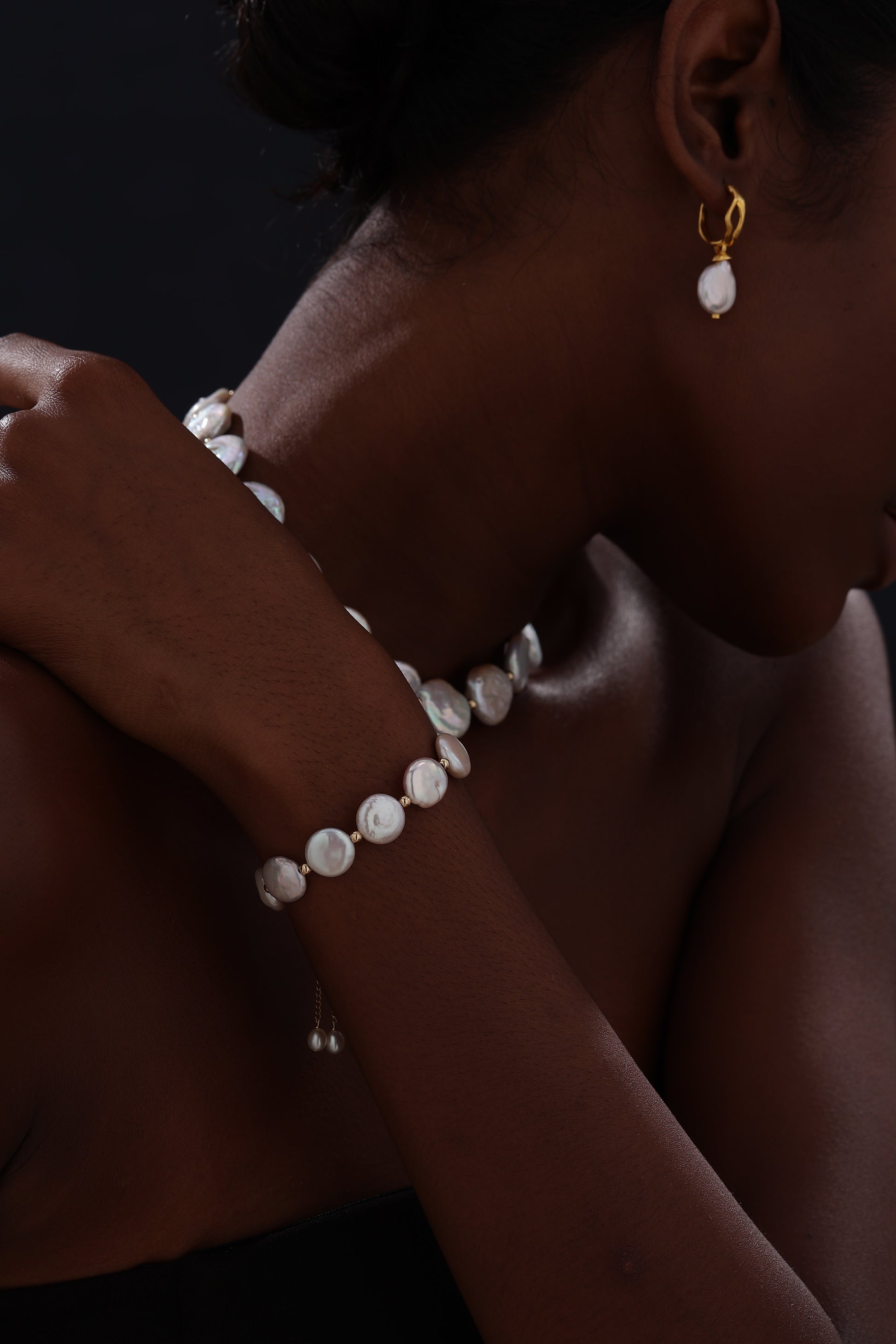 Keshi Pearl Drop Earrings - 22K Gold Vermeil - Earrings - ONNNIII