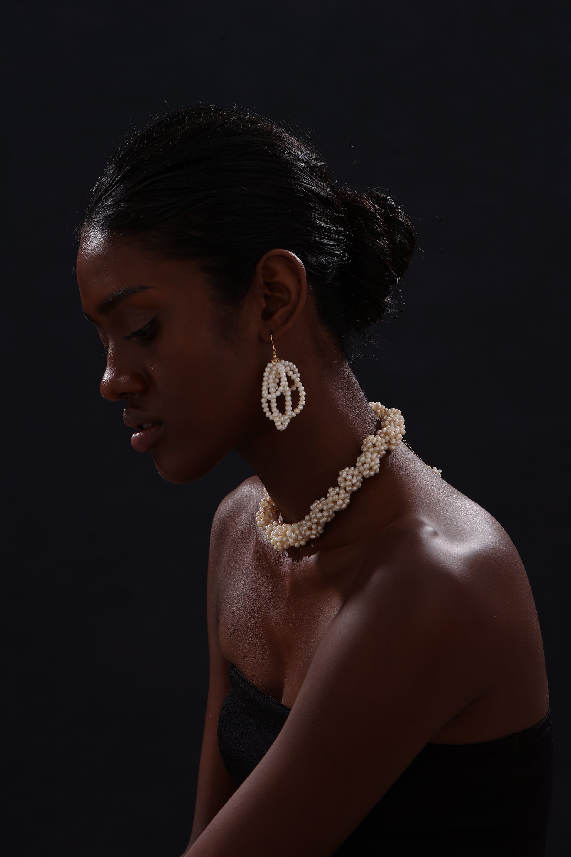Freshwater Pearl Chandelier Wire Hook Earrings - Earrings - ONNNIII
