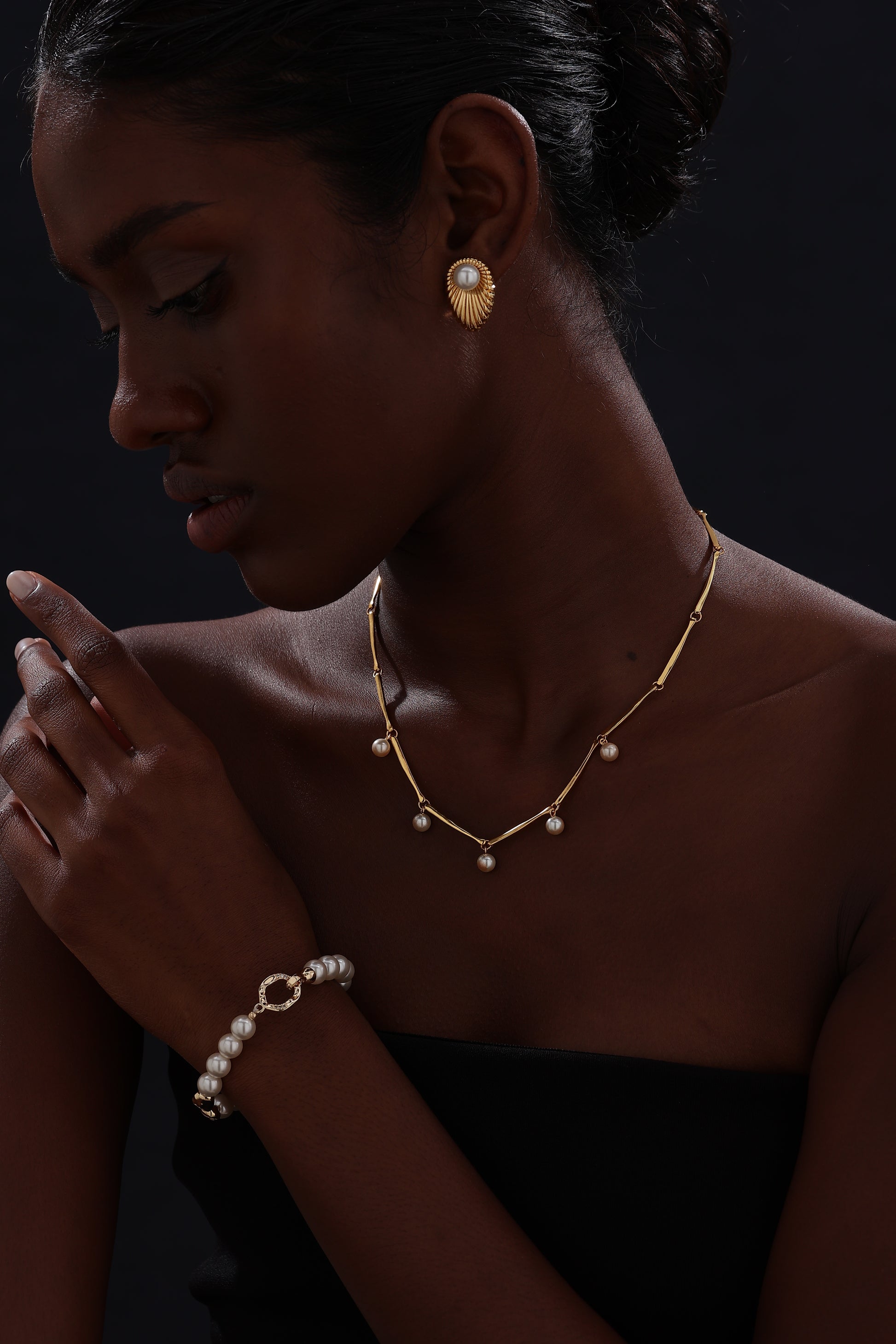 Bamboo Pearl Necklace - 22K Gold Vermeil - Necklace - ONNNIII