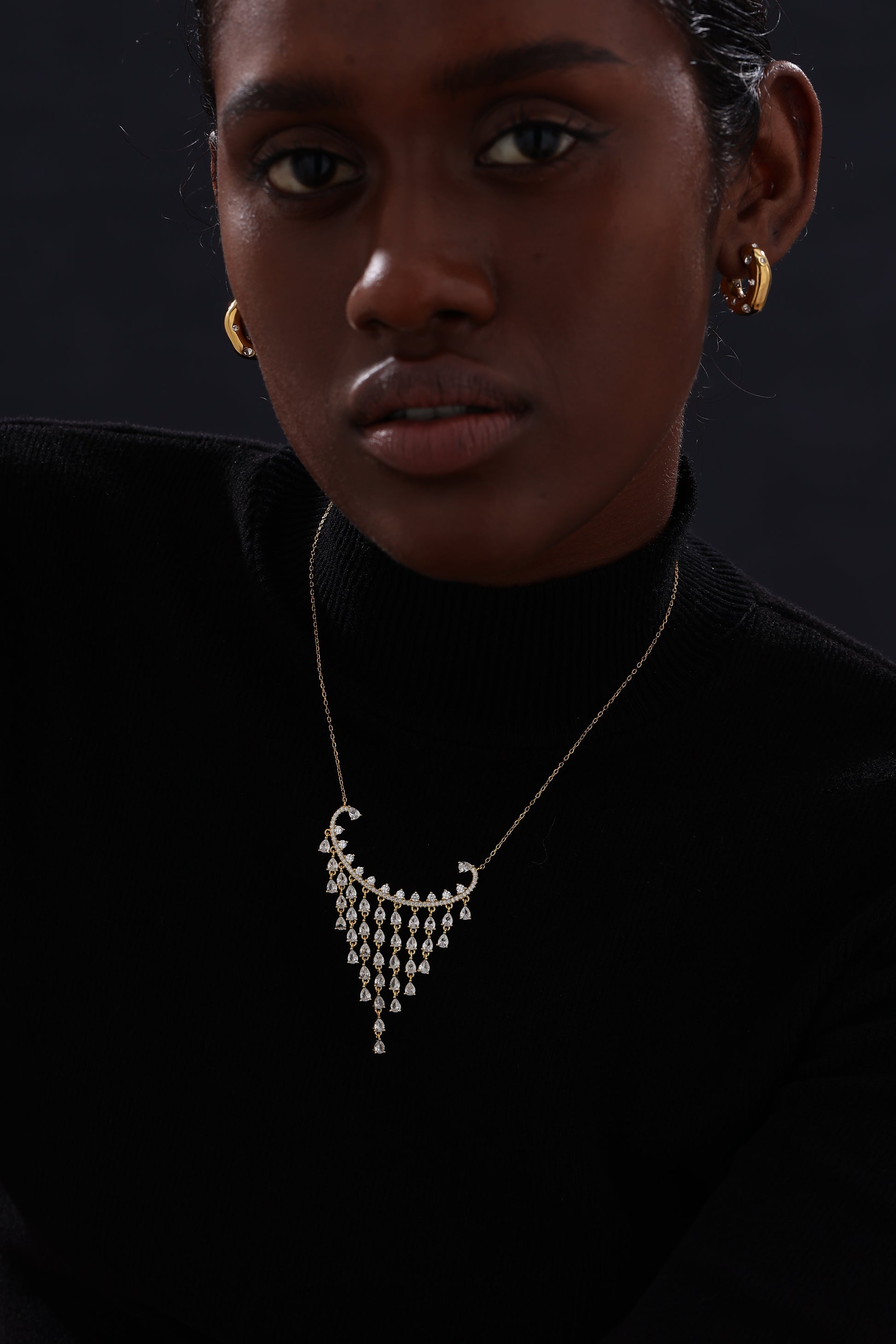 CZ Inlaid Hoop - Earrings - ONNNIII