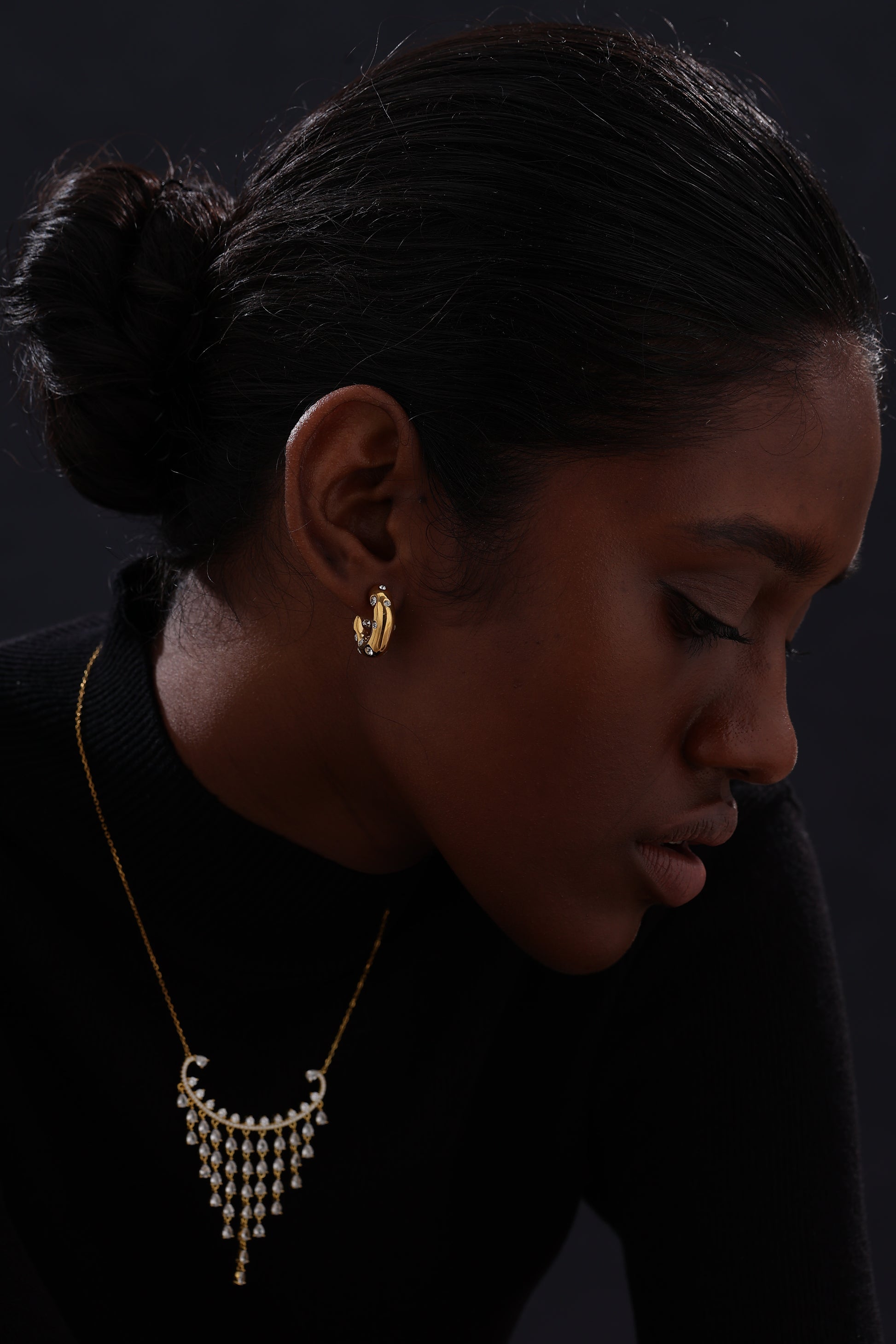 CZ Inlaid Hoop - Earrings - ONNNIII