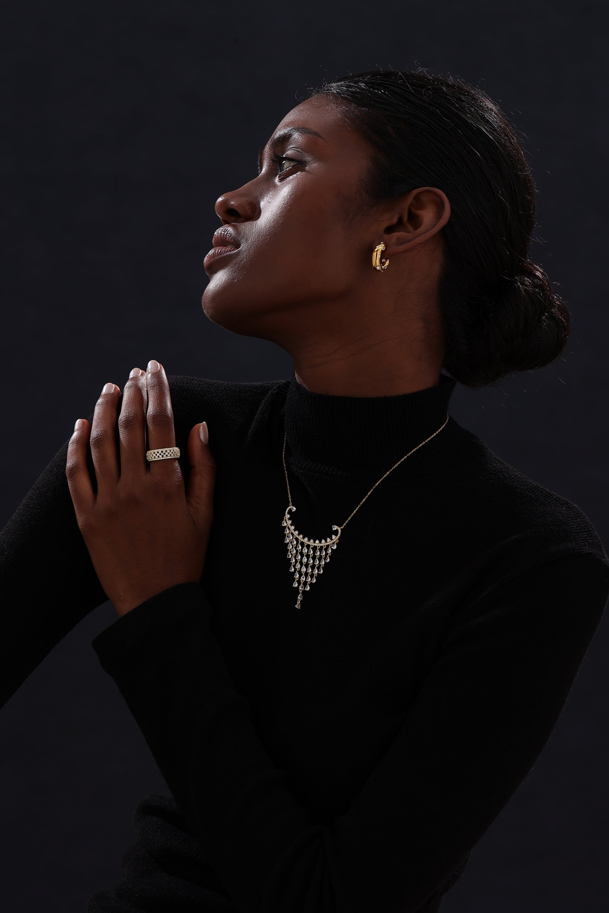 CZ Inlaid Hoop - Earrings - ONNNIII