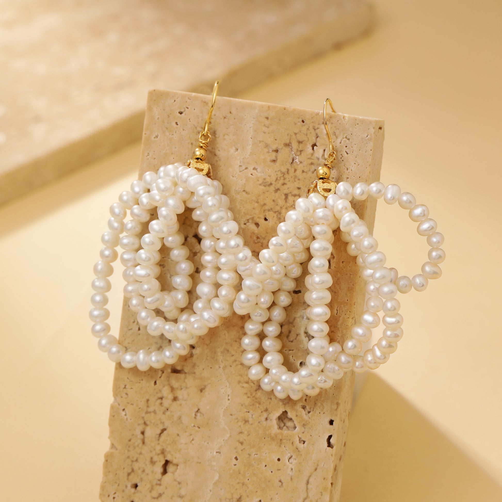 Freshwater Pearl Chandelier Wire Hook Earrings - Earrings - ONNNIII