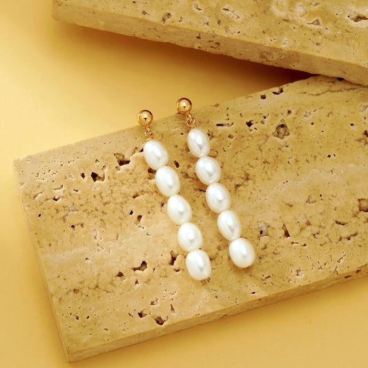 Freshwater Pearl Drop Earrings - Earrings - ONNNIII