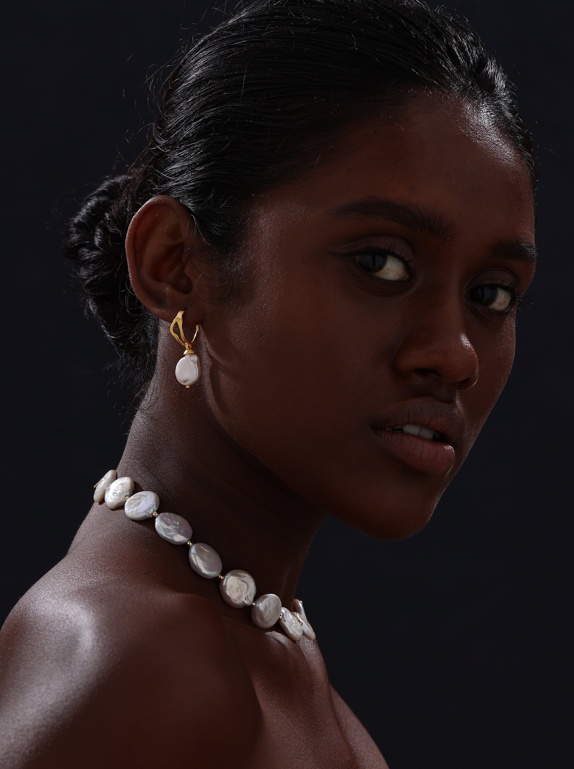Keshi Pearl Drop Earrings - 22K Gold Vermeil - Earrings - ONNNIII