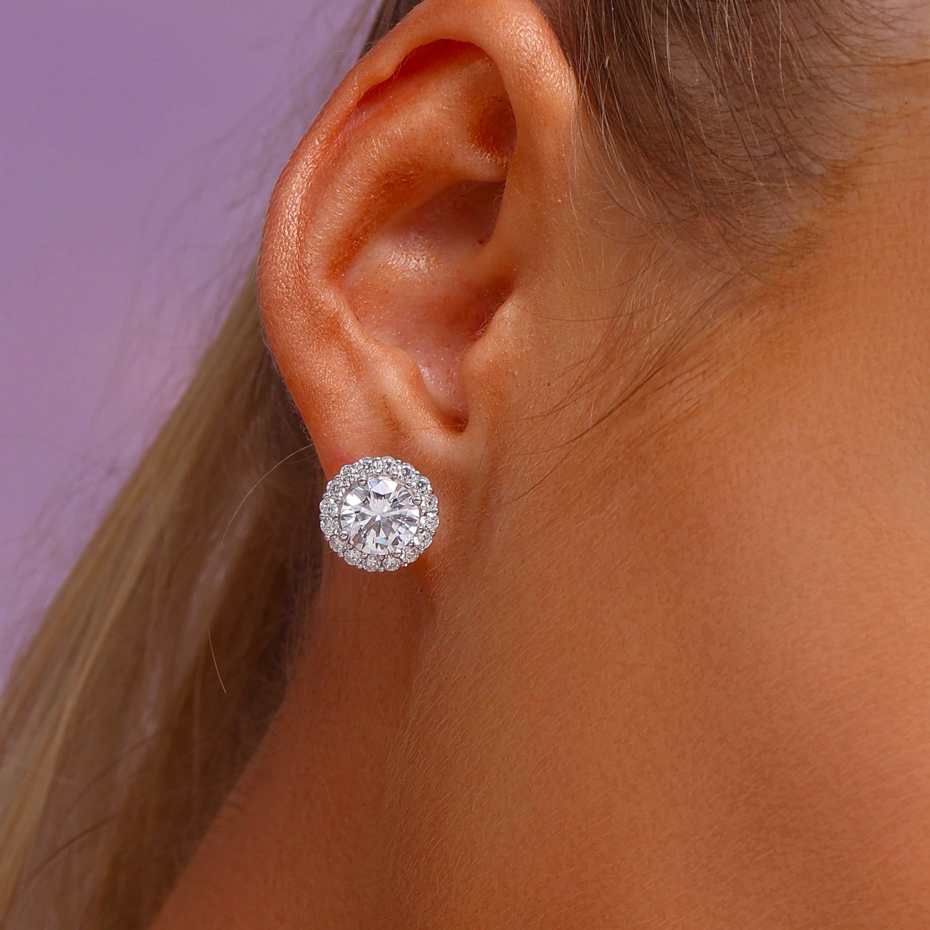 Halo Round Stud Earrings - Earrings - ONNNIII