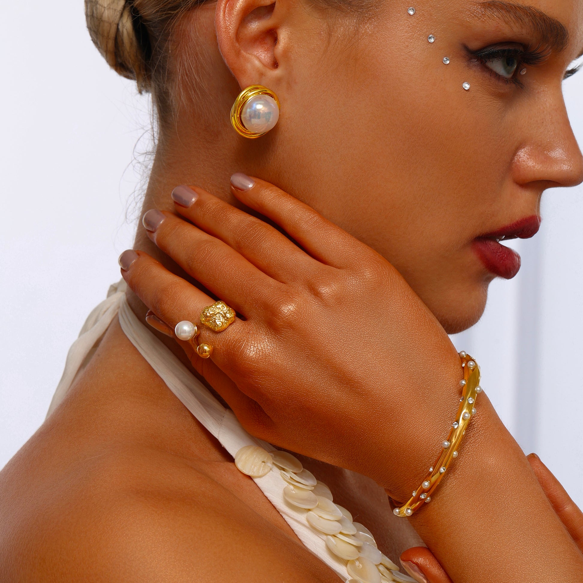 Pearl Textured Open Ring - Ring - ONNNIII