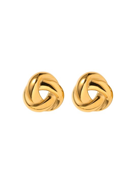 Triangle Knot Stud Earrings | Gold