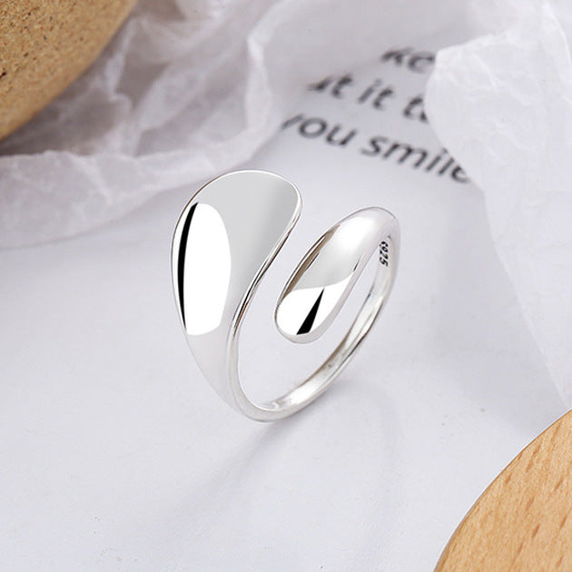 Wave Open Ring - Rhodium Plated Sterling Silver - Hypoallergenic - Ring - ONNNIII