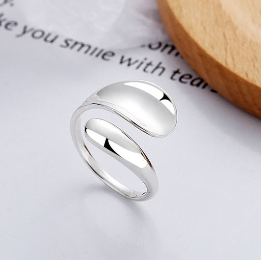 Wave Open Ring - Rhodium Plated Sterling Silver - Hypoallergenic - Ring - ONNNIII