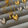 Textured Heart Pendant Necklace - Necklace - ONNNIII