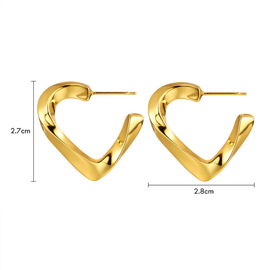 Twisted Triangle Hoop Earrings - Earrings - ONNNIII