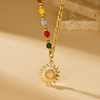 Sun Pendant Necklace - Gold - Necklace - ONNNIII