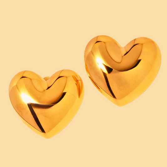 Bold Heart Stud Earrings - Gold/Silver - Hypoallergenic - Earrings - ONNNIII