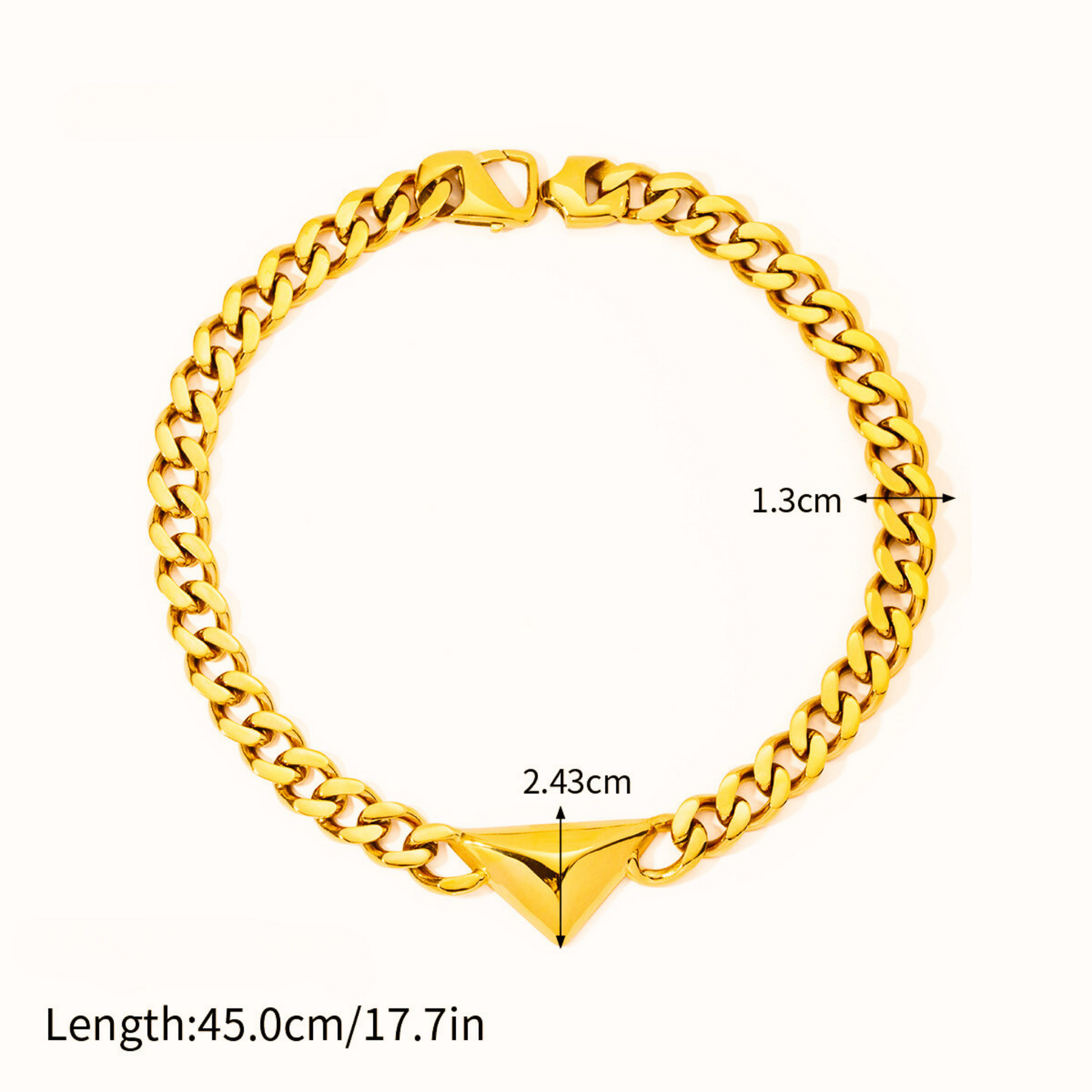 Triangle Curb Chain Necklace - Unisex - Necklace - ONNNIII