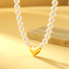 Heart Pendant Pearl Necklace - Necklace - ONNNIII