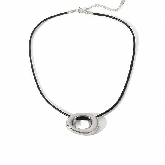 Necklace with a circular pendant on a white background