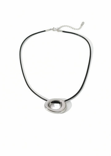Necklace with a circular pendant on a white background