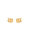 Gold earrings on a white background