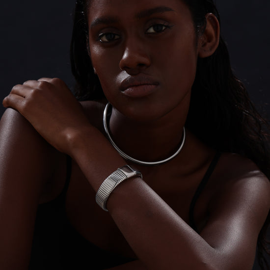 Snake Chain Choker Necklace - Unisex - Silver - Necklace - ONNNIII