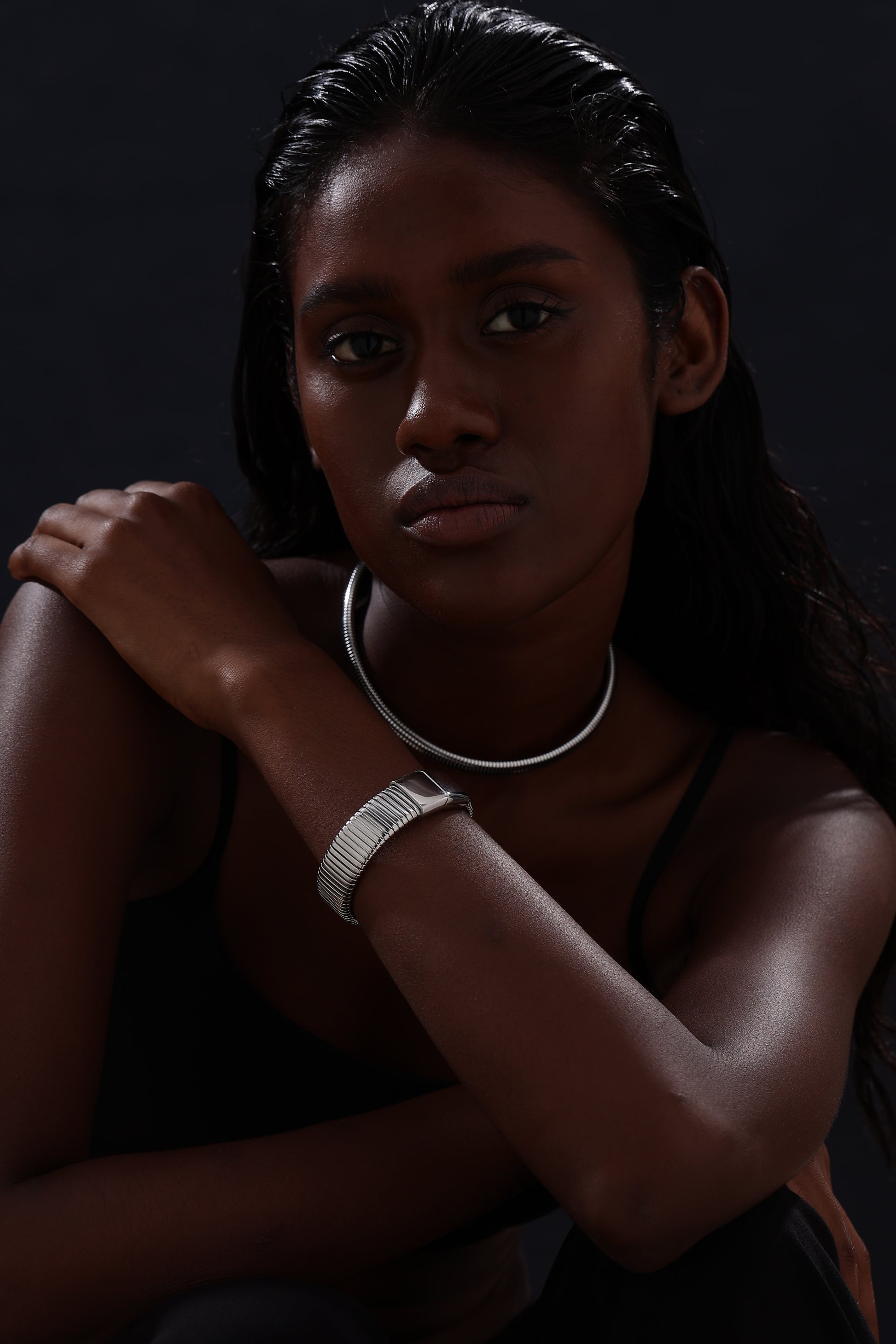 Snake Chain Choker Necklace - Unisex - Silver - Necklace - ONNNIII