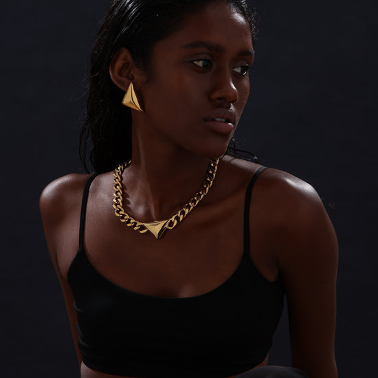 Triangle Curb Chain Necklace - Unisex - Necklace - ONNNIII
