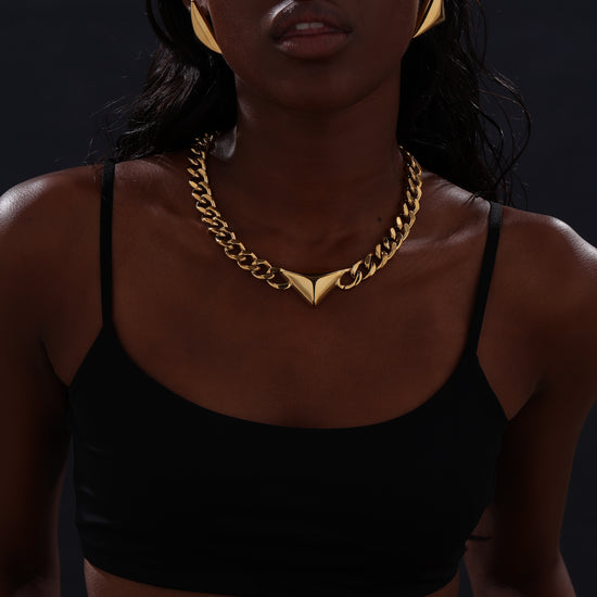Triangle Curb Chain Necklace - Unisex - Necklace - ONNNIII